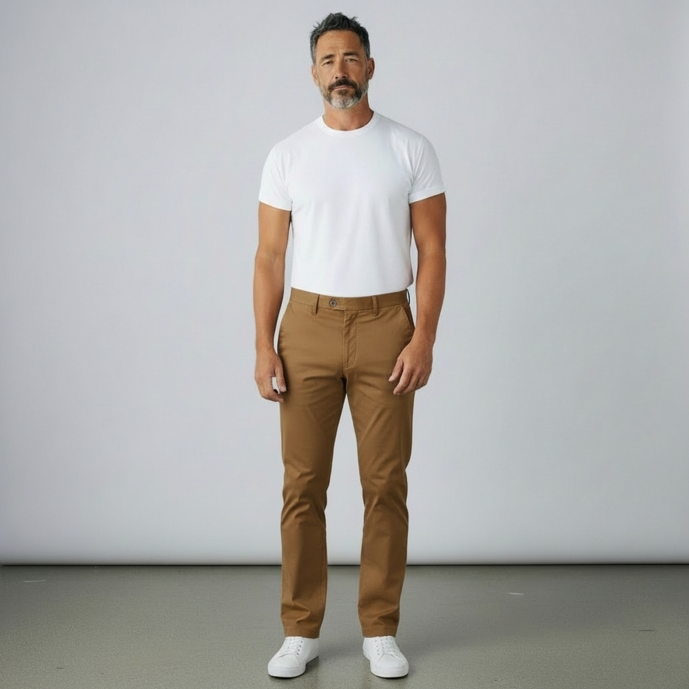 Bullock‎ & Jones Men's Twill Jefferson Cotton Blend Tan Pants Size 35x 33.5" New